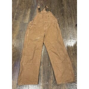 Carhartt Bib Overalls Men's 46x32 R08 Duck Canvas Double Knee Work